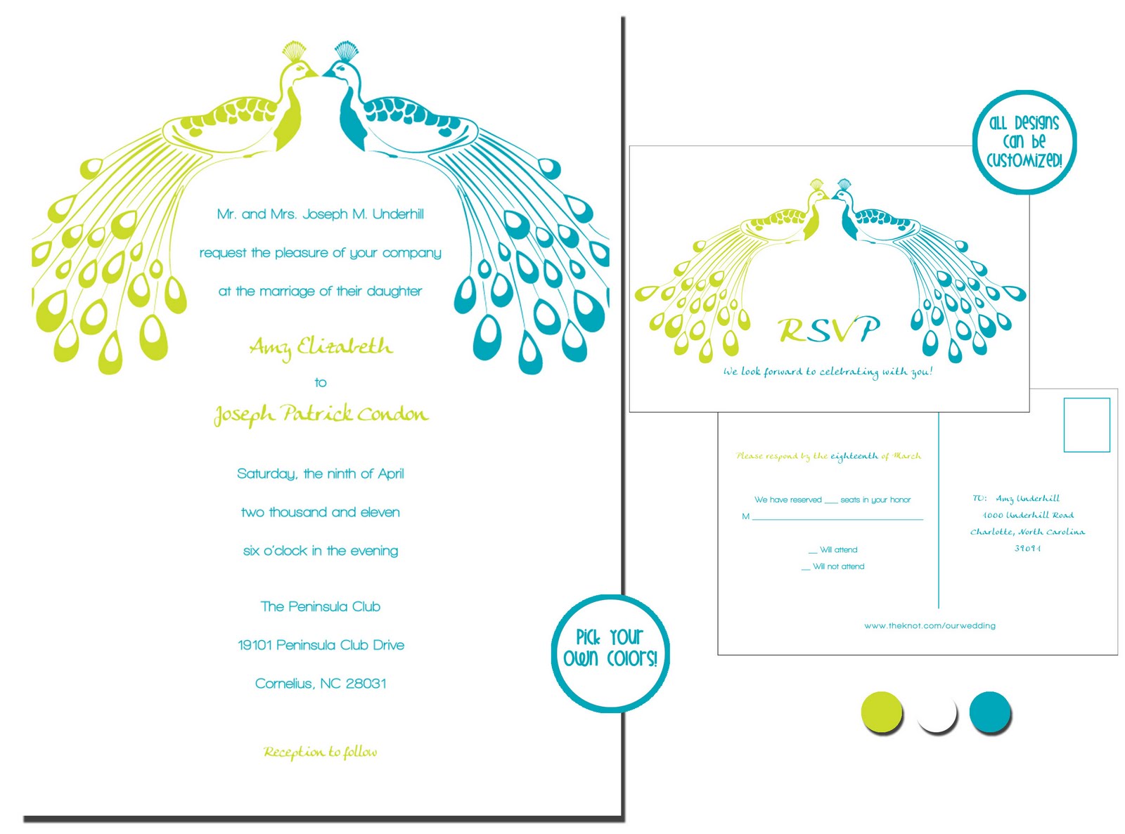 Peacock Wedding Invites with