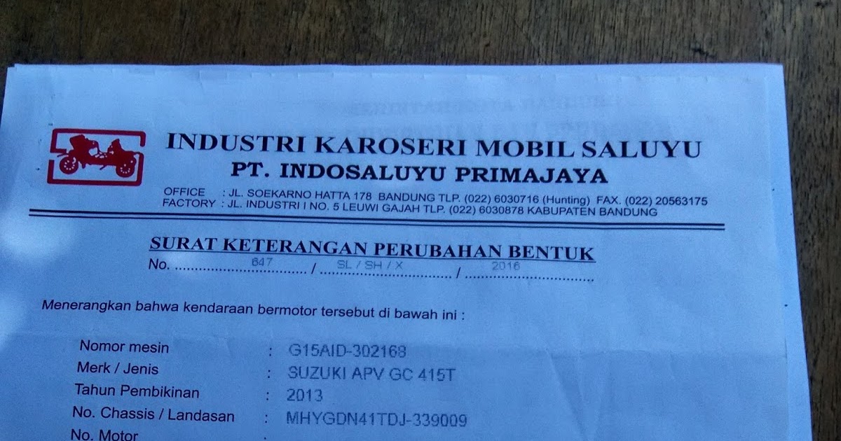 Info Birokrasi Syarat Perubahan Bentuk Dan Warna  Kendaraan