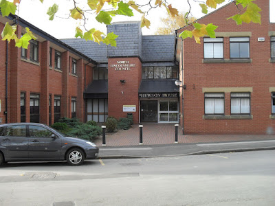 The entrance to North Lincolnshire Council's Hewson House offices in Brigg - picture on Nigel Fisher's Brigg Blog