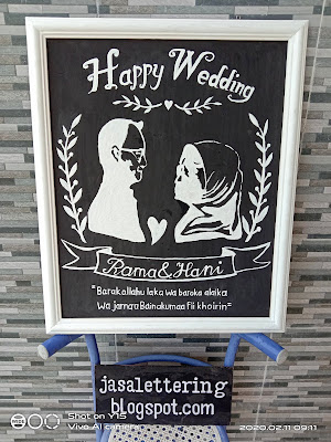 Pesanan Papan Hiasan Wedding / Pernikahan untuk Rama dan Hani di Jakarta Utara, wedding board, welcome board, wedding souvenir , hiasan pernikahan