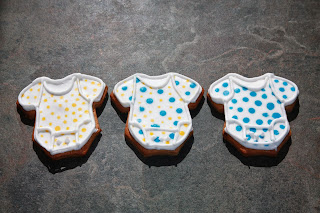 3 baby onesie cookies