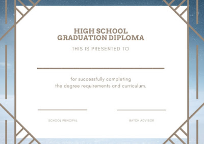 high school graduation diiploma profesional style