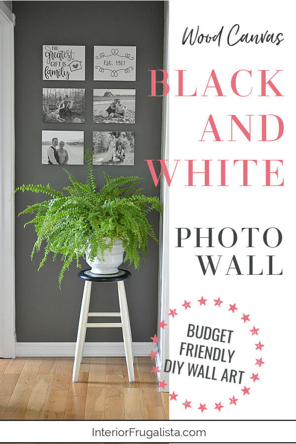 Wood Canvas Black and White Photo Wall