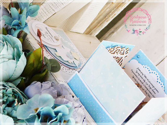 pudełko na chrzest - exploding box, scrapbooking