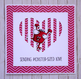 Punny monster Valentine's Day card (using Monster Sized by MFT)