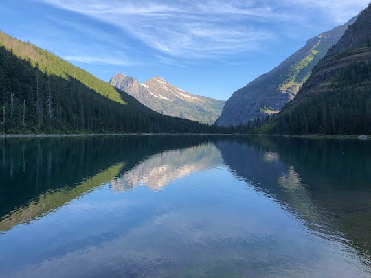 Looking down Avalanche Lake from the head