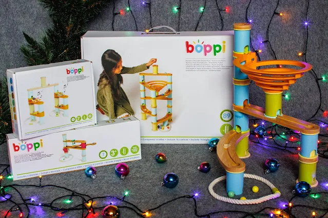 A small marble run design with boppi marble run set and boxes