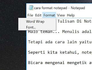 cara mengatur paragraf di notepad