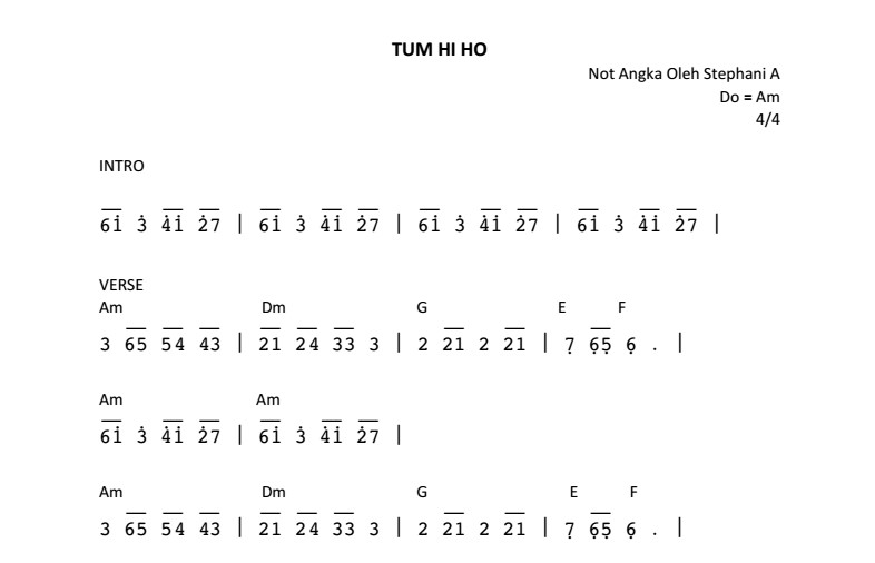 Piano : piano chords of tum hi ho Piano Chords at Piano 