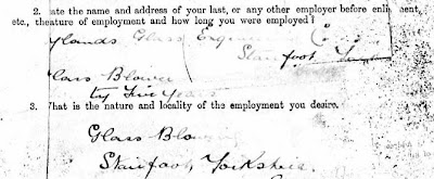 A snip from the army form to obtain information from a man who is being transferred to the Reserve.  Several preprinted questions have been answered in neat handwriting.