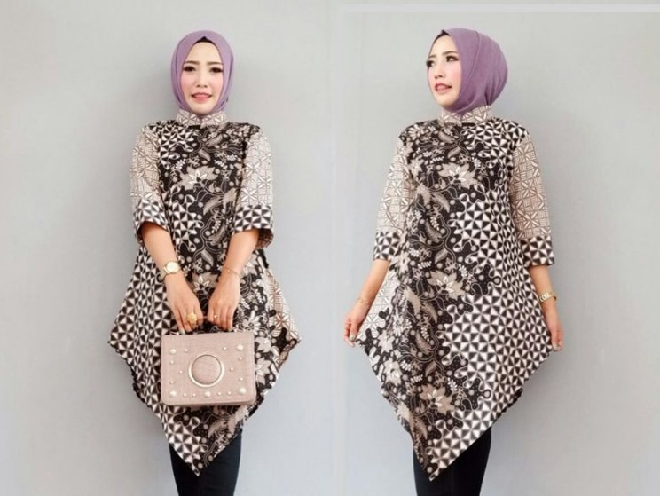  Tunik  Batik  Fashionable Kece Termurah Muslimah Cantik