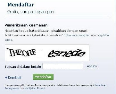 Kode Captcha Facebook