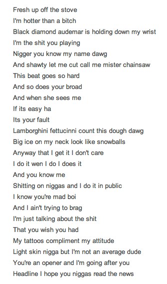 CHRIS BROWN  DROP RAP LYRICS