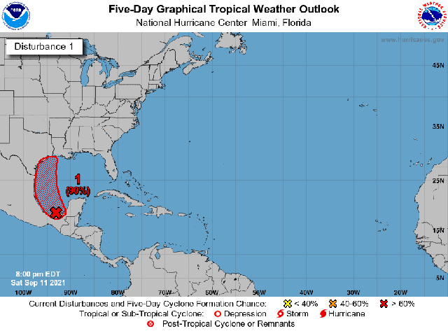 Aumenta a 90% probabilidad de una depresión en el Golfo de México