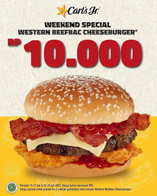 promosi Carl Jr weekend terbaru cheeseburger cuma 10 ribuan