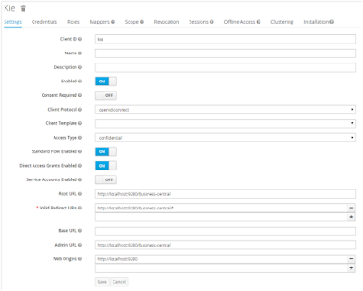 RH-SSO realm client for Business Central