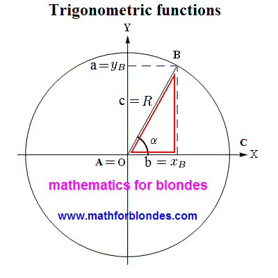 A triangle is in a circumference. Mathematics for blondes.