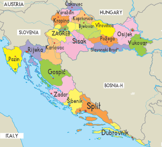 Maps of Croatia Provinces