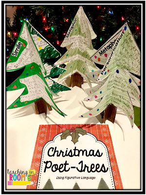 Creating a figurative language poetry craft for the holiday season