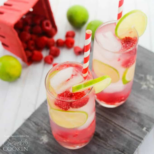 Raspberry Gin Rickey Cocktail