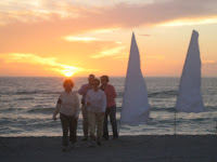 Visitors to Lido Beach Enjoy Beautiful Sunset