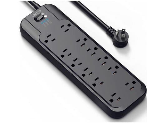 VINTAR 6ft Long Extension Power Strip with 12 AC Outlets