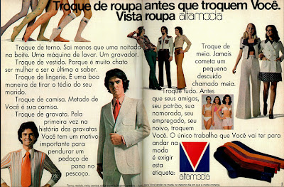 propaganda Roupa Altamoda - 1972. moda anos 70; propaganda anos 70; história da década de 70; reclames anos 70; brazil in the 70s; Oswaldo Hernandez
