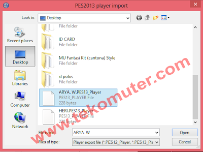 Cara Import Player di PES 2013