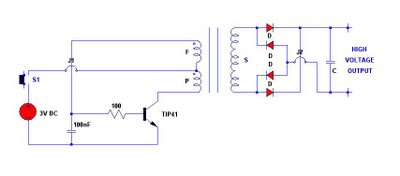 3V electronic stun gun circuit