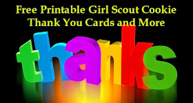Free printable Girl Scout cookie thank you cards