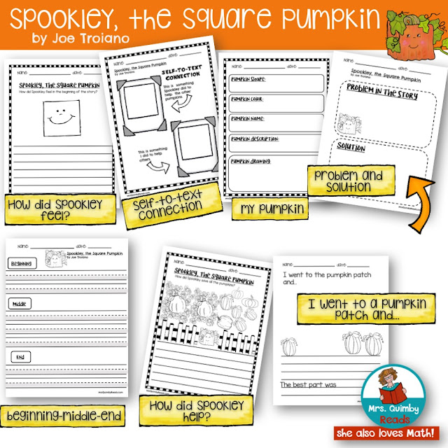 reading response graphic organizers, primary grades, October reading, literacy centers for beginning readers