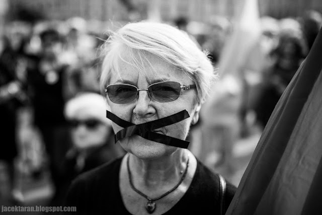 Czarny Protest, milczaca demonstracja, KOD, Krakow, fot. Jacek Taran