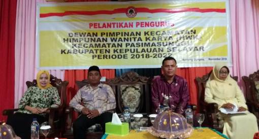 Pengurus HWK Kec. Pasimasunggu, Periode 2018 - 2022 Resmi Dilantik