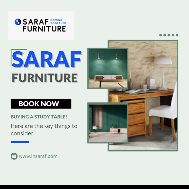 Finish your search for the perfect study table by considering these ten factors. Size, comfort, and durability matter—each is important. The Saraf furniture owner is there to provide the perfect furniture for your needs.