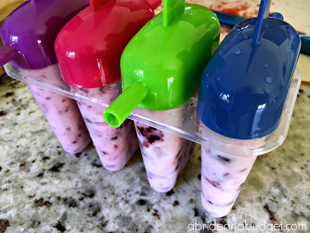 If you're looking for a delicious wedding diet friendly treat, check out these Blackberry Yogurt Popsicles from www.abrideonabudget.com. They're only 2 Ingredients!