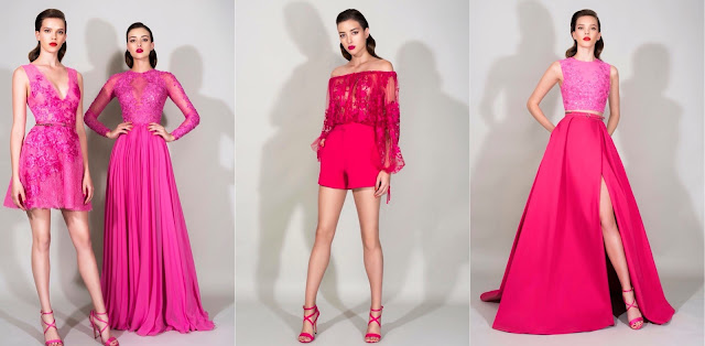 zuhair murad resort collection 2016, born in beirut, ready to wear collection spring summer 2016, flower motifs, pink dresses colors, haute couture, 