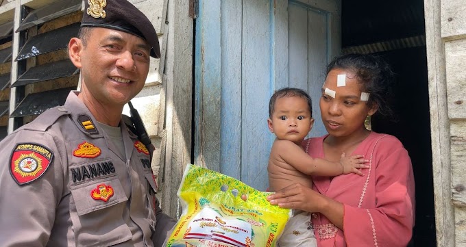Bakti sosial Kemanusiaan Polri Untuk Negeri, Polres Rohul Salurkan Bantuan 40 Paket Sembako Untuk Warga Kurang Mampu
