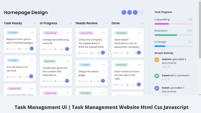 Task Manager Template Using HTML,CSS and JavaScript 