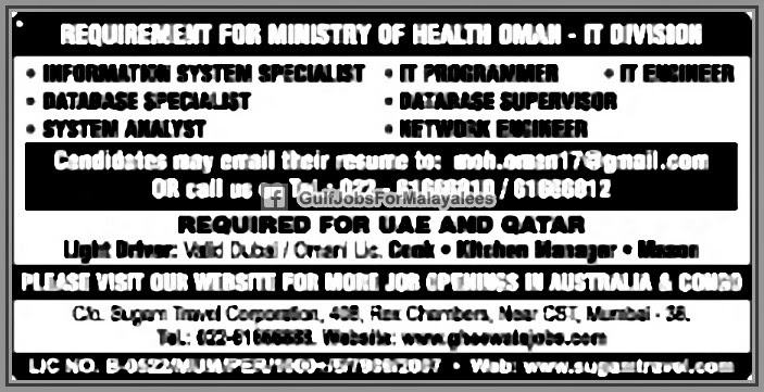 Ministry of Health Oman Job Vacancies