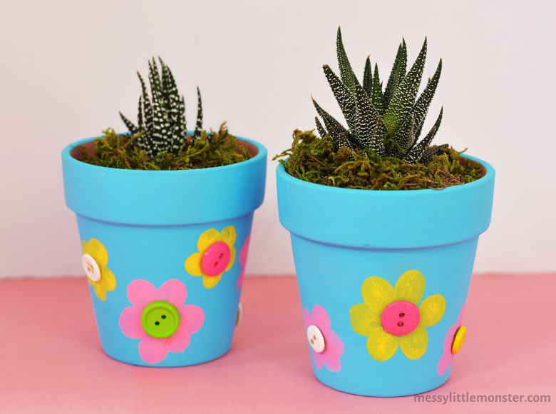 Fingerprint Flower Pot - Mother's Day Painting Ideas