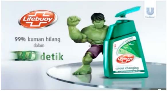 Sibeloy Iklan Sabun Lifebuoy Tampilkan Figure Hulk 
