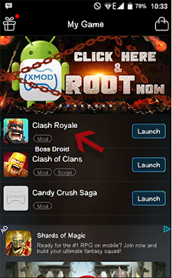 Cara Menggunakan XMODGames di Clash Royale Android