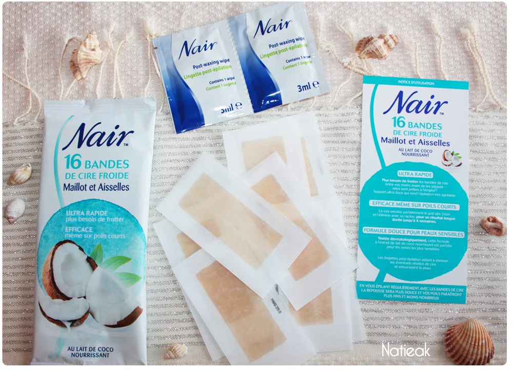 bandes de cire froide Au lait de coco nourrissant Nair