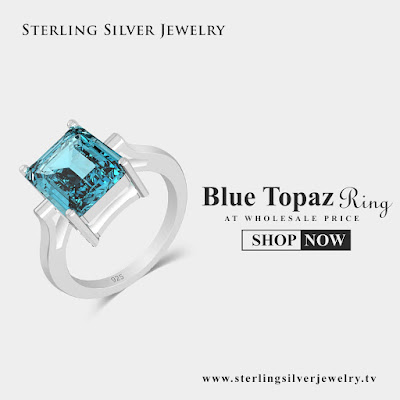 blue topaz sterling silver rings wholesale
