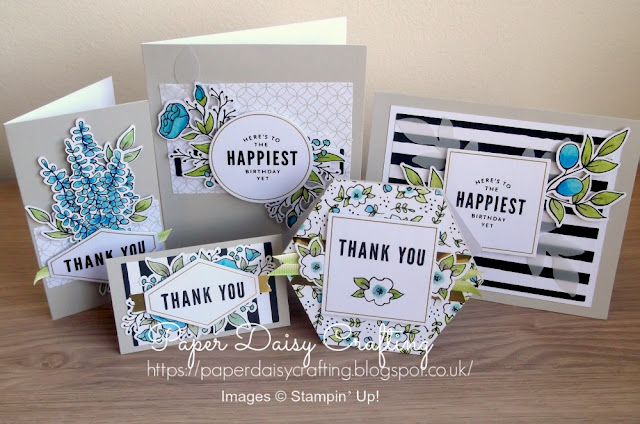 Lots of Happy card kit from Stampin Up in blues