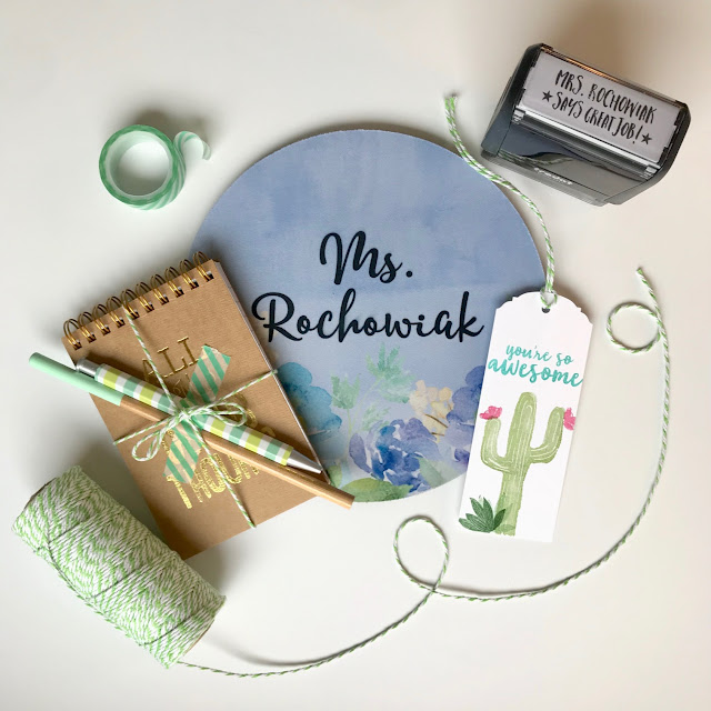 Cactus themed Teacher Gift Idea - Teacher Appreciation - leroylime.com 