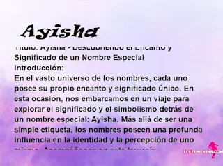 significado del nombre Ayisha