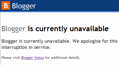 Blogger is currently unavailable