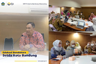 Tim Penyuluh KPP Pratama Bandung Cibeunying mengedukasi Bendahara Sekretariat Daerah Kota Bandung (Selasa, 26/07/2022)