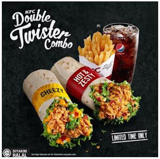 KFC Double Twister Combo with Cheezy Twister and Hot & Zesty Twister